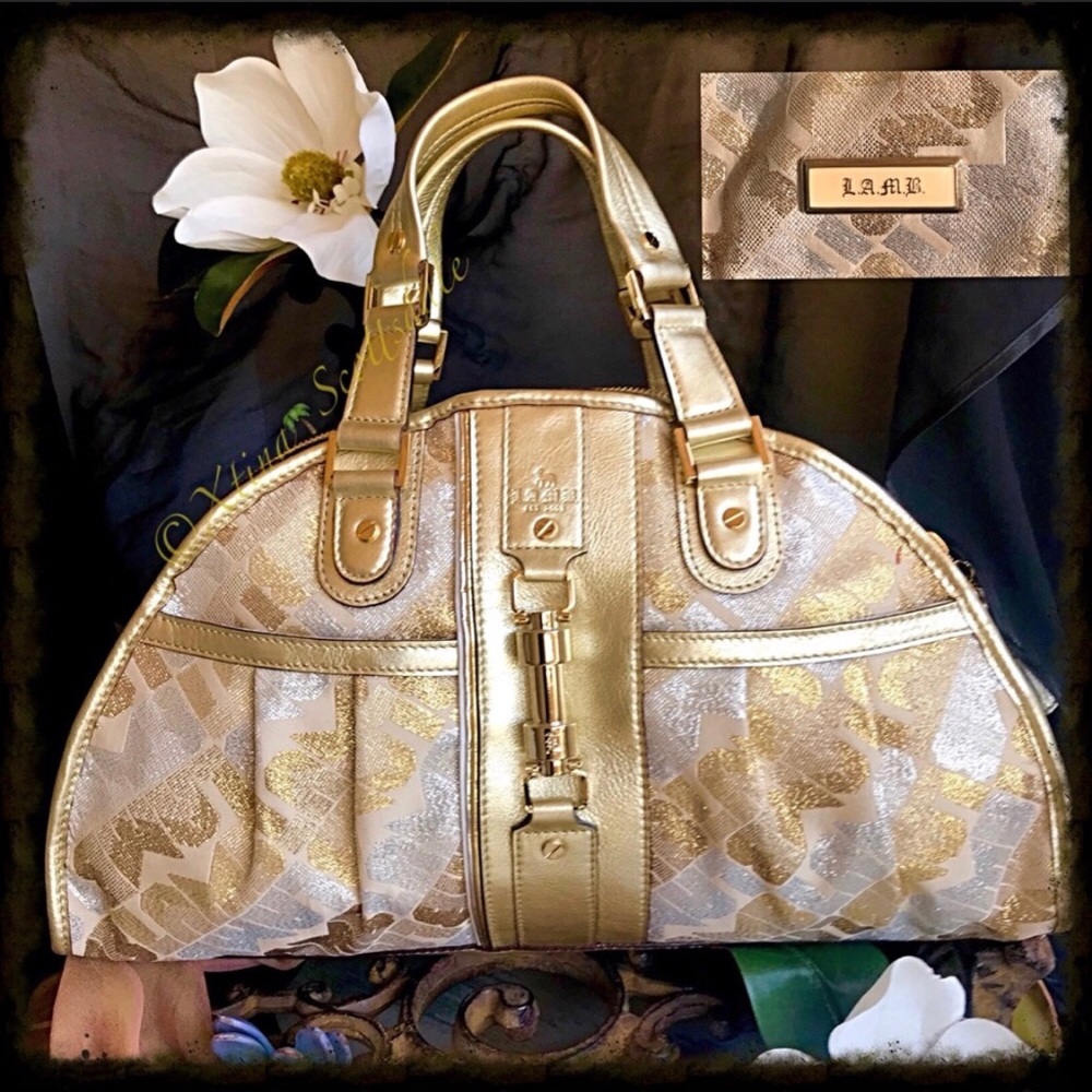 L.A.M.B🔥SALE🔥Silver/Gold Dome Satchel Handbag